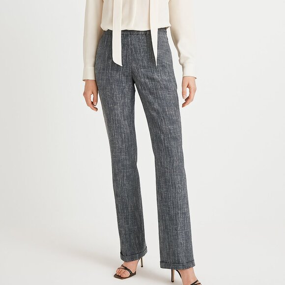 Vince Camuto Gray Tweed Pants 28W Slim Tapered Stretch Officecore Caeer - Picture 1 of 10